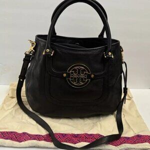 Tory Burch  Handbag Satchel Crossbody Black Leather Purse Shoulderbag Tote
